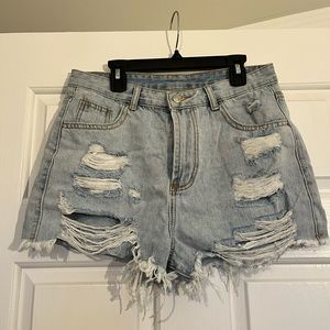 SHEIN Distressed Jean Shorts